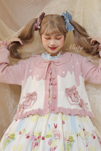 MIST - Beating Heart - Sweet Lolita Thick Sweater Coat Puff Sleeve