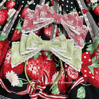 Cheese Cat - Sweet Lolita KC Lace Butterfly Lolita KC with Pearl