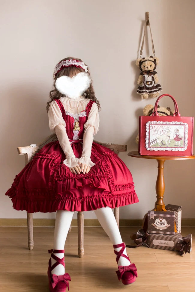 Cheese Cocoa - Doll Story - Cotton Lolita JSK Dress Open Front Kawaii Shirt