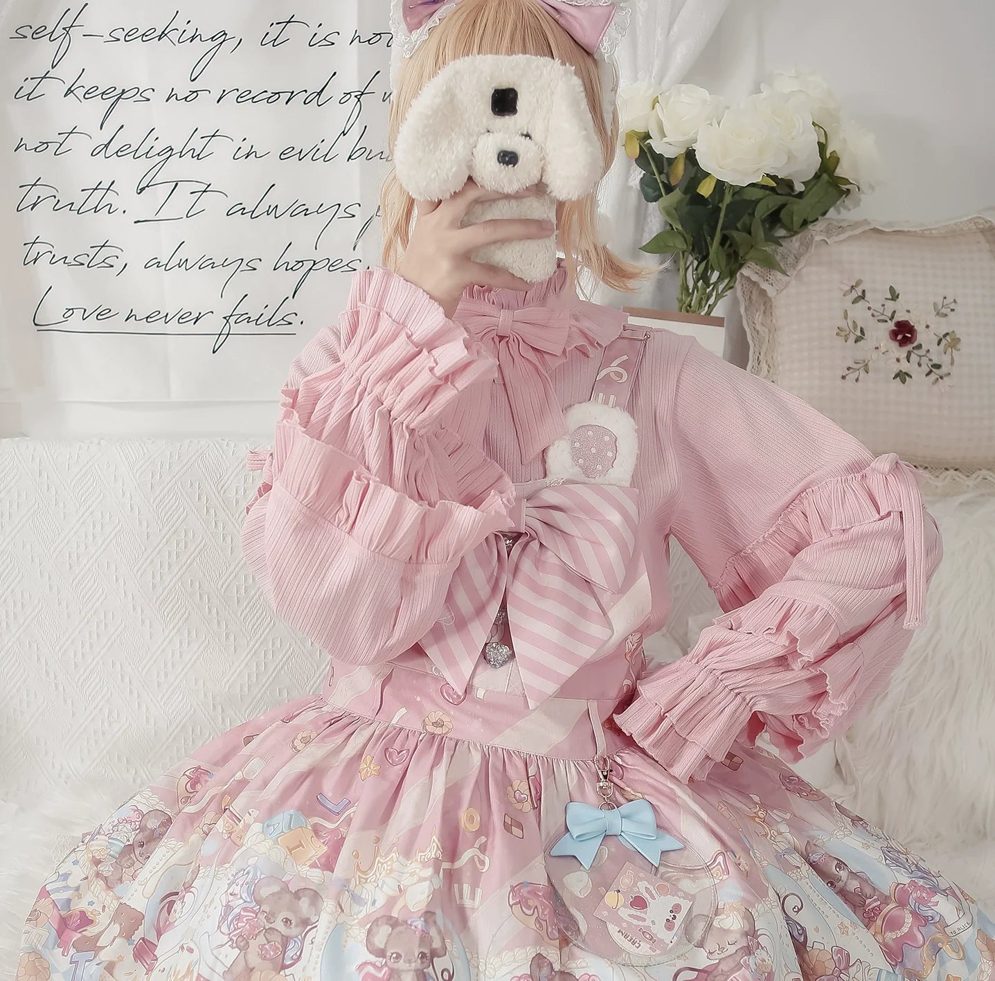 MIST - First Snow - Sweet Lolita Sweater Winter Puff Sleeve Knitting Innerwear