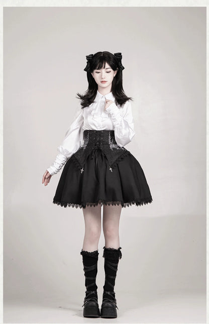 With PUJI - Thorny Night - Gothic Lolita Bust-supporting Skirt With Removable&Adjustable Strap
