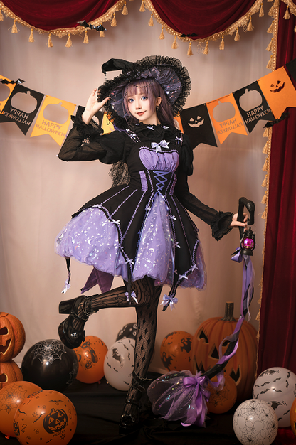 Lemon Honey - Halloween Gothic Lolita Jumper Dress, Pumpkin-inspired Dress