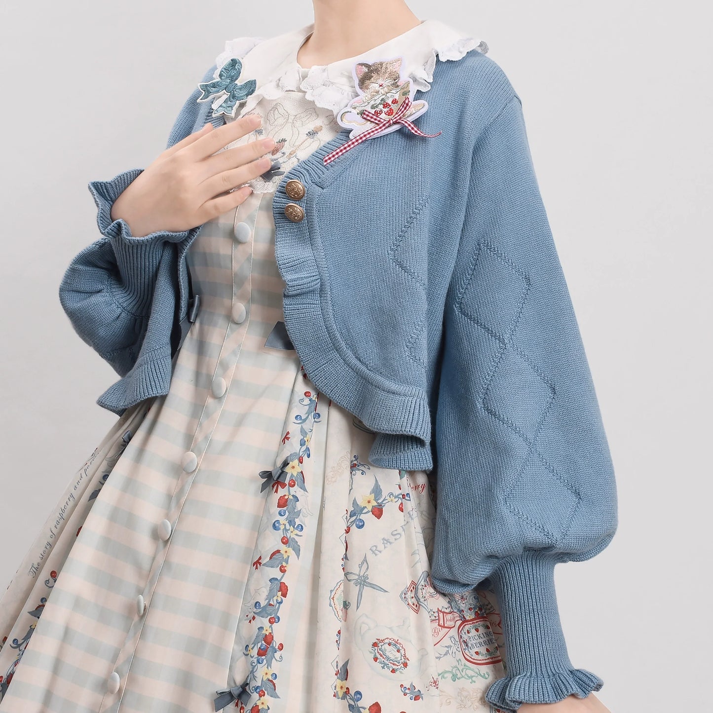 MIST - Cookie - Vintage Lolita Cardigan Short Sweater Multicolors