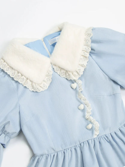 With PUJI - Rabbit&Alice - Sweet Twin Lolita OP Dress Doll Apron Dress Set