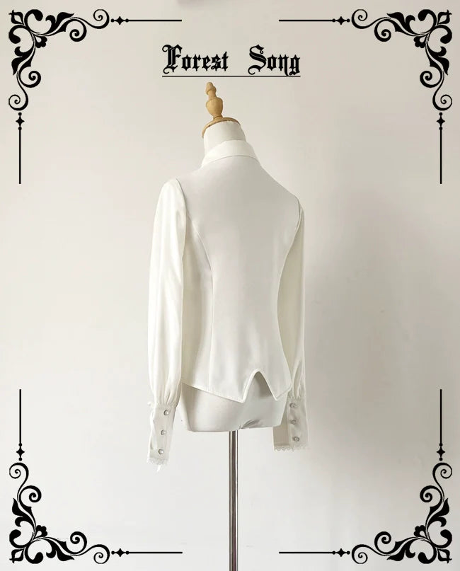 Forest Song - Griffin's Appointment - Vintage Lolita Shirt Pointed Collar