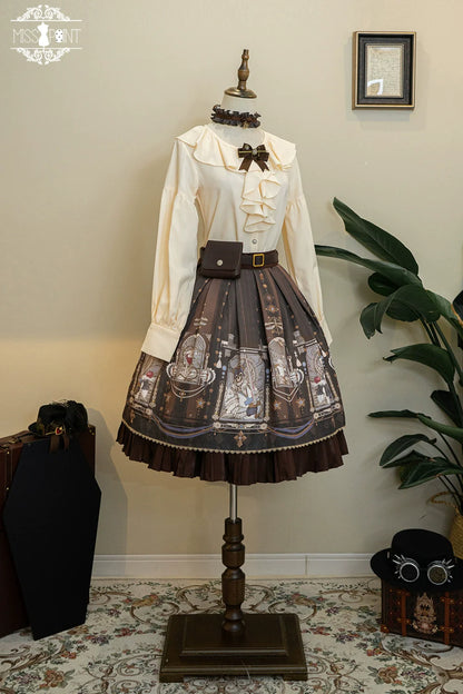 Miss Point - Demon Hunting Notes - Gothic Lolita Cross Print Short Skirt