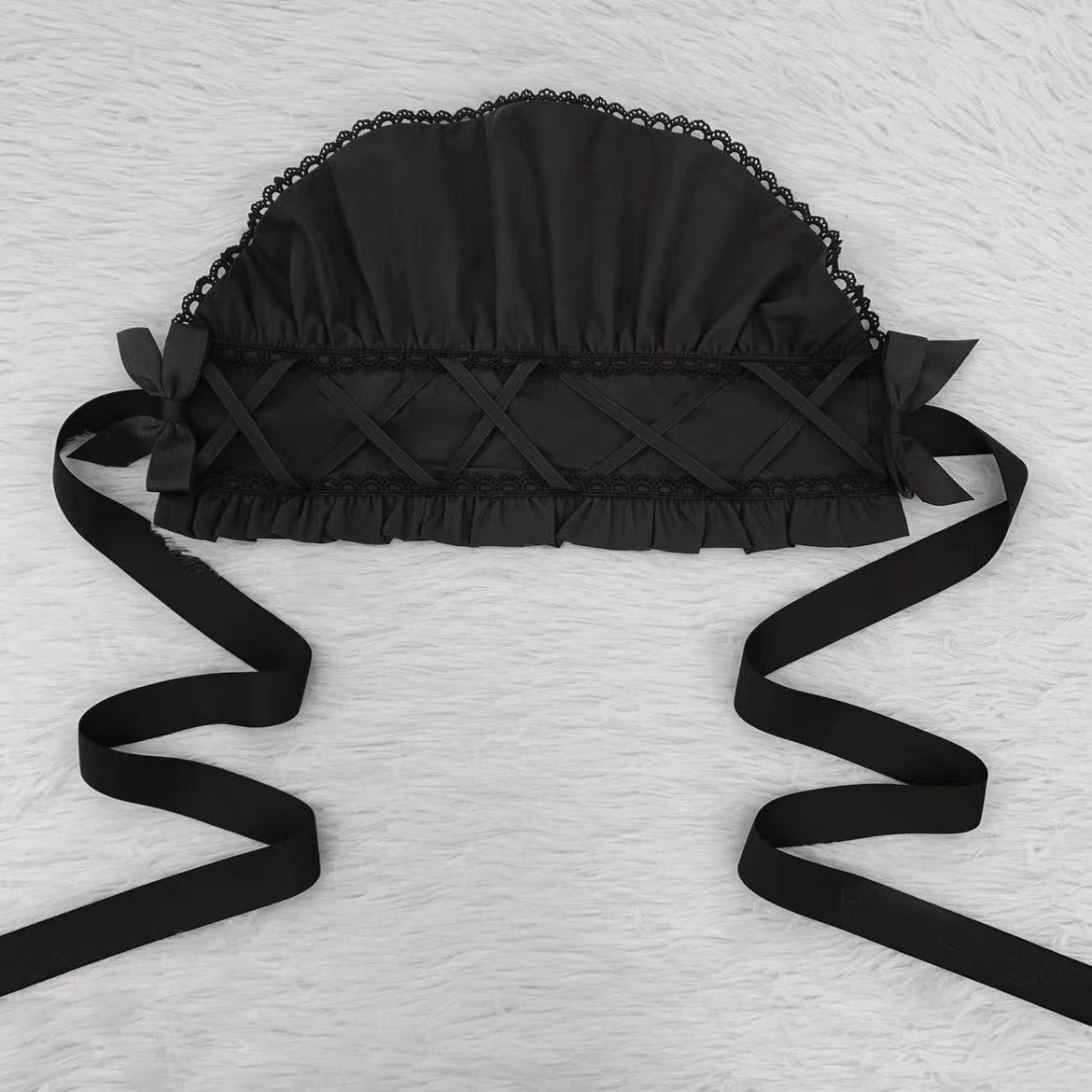 Mengfuzi - LiLith Accesspry Vintage Gothic Lolita Sleeves Bonnet Hairclips