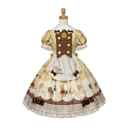 CutieVolta - Blissful Confectionery - Sweet Lolita OP Dress Bear Print JSK