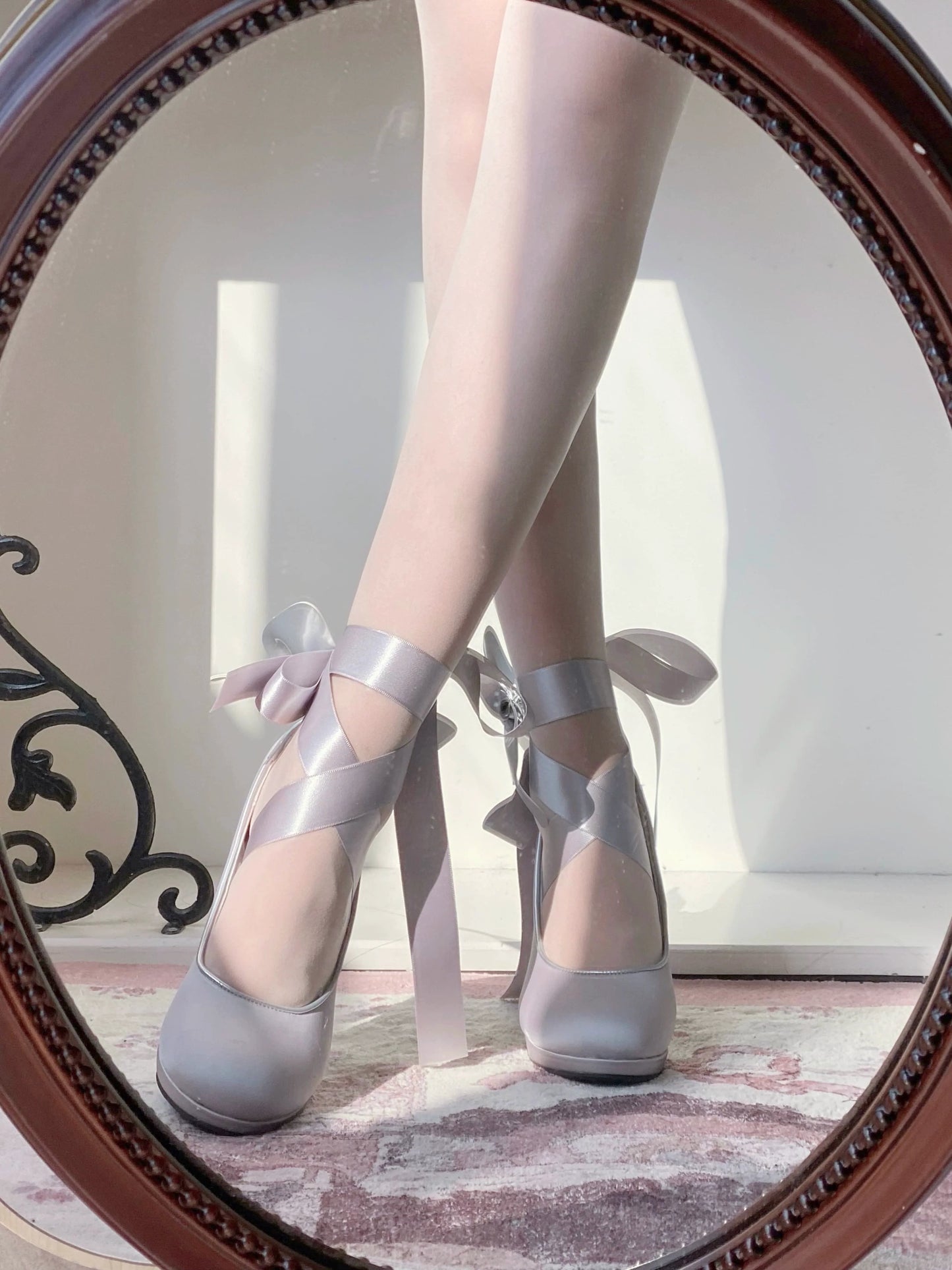 Pure Tea For Dream - Butterfly Specimen - Ballet Style Lolita Shoes Elegant Platform Lolita Heels