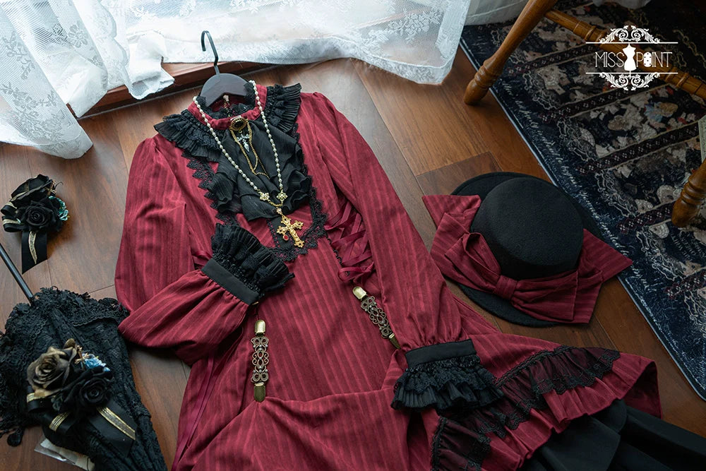 Miss Point - Perintz Manor - Gothic Lolita OP Long Sleeve Retro Lolita Dress