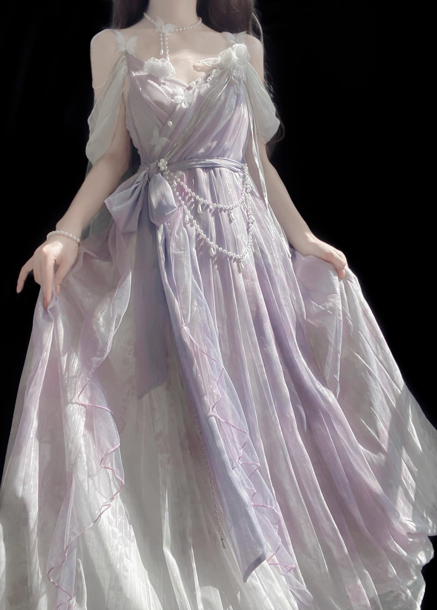 Meow Studio - Han Lolita Dress Side Slit Purple JSK Dress