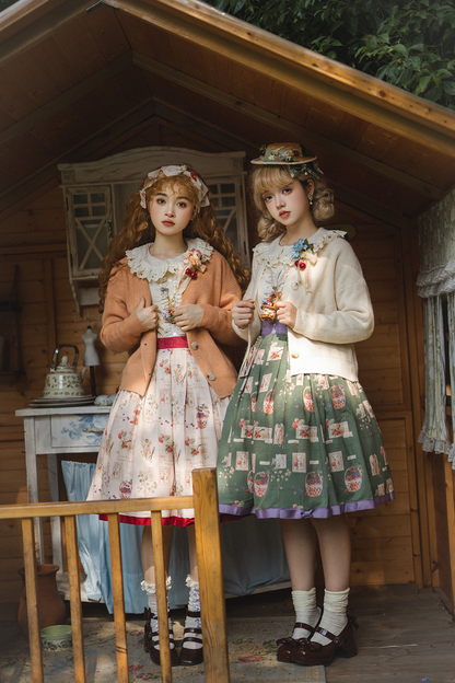 Miss Point - Flowers with Alice - Vintage Lolita Winter Fall Knitted Sweater Coat