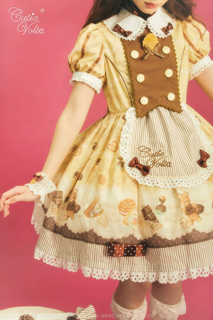 CutieVolta - Blissful Confectionery - Sweet Lolita OP Dress Bear Print JSK
