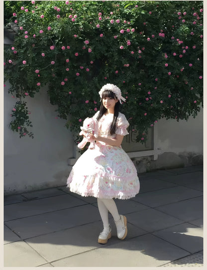 TaTaTa Lolita - Spring 2025 - Old School Lolita Jumper Dress, Floral Prints
