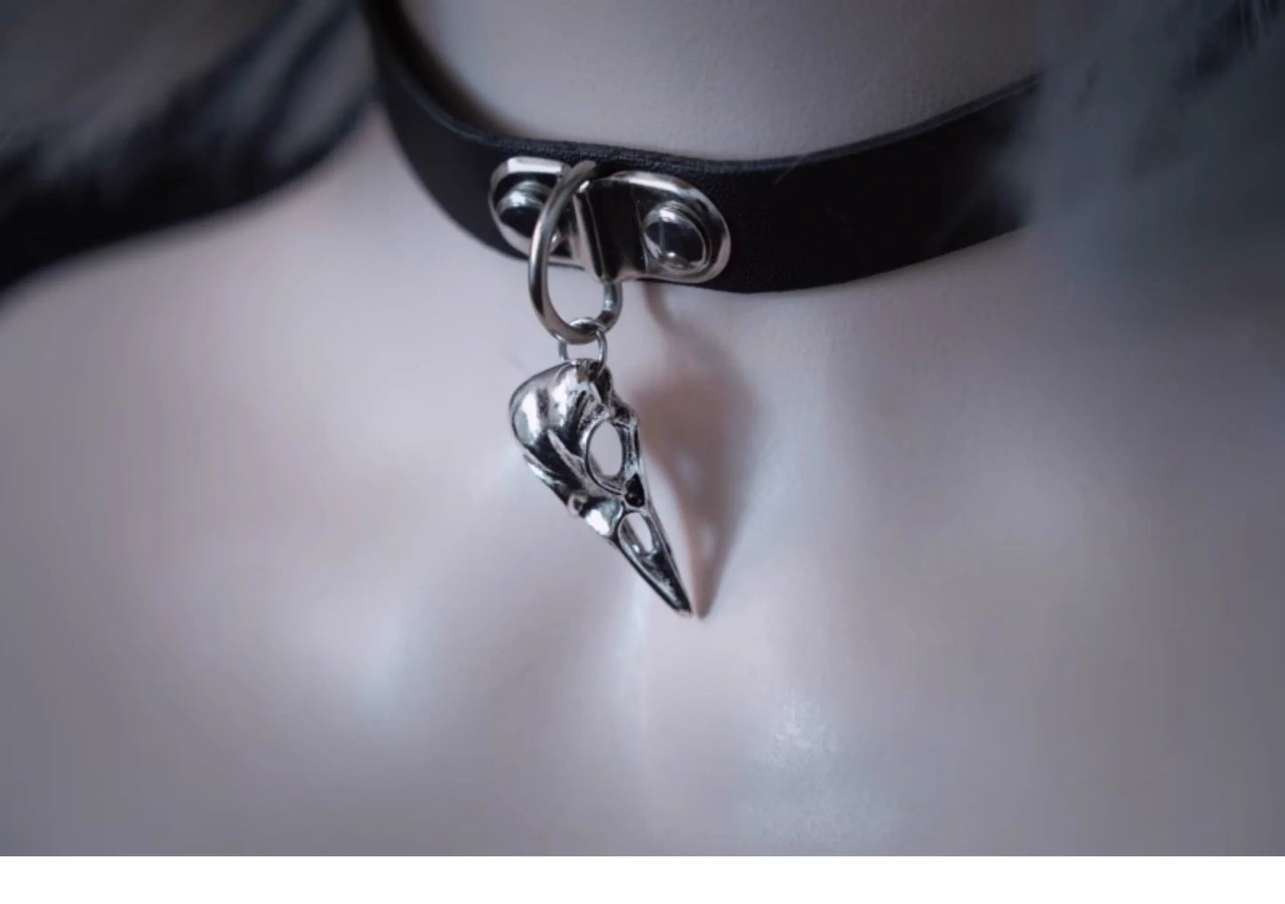 Strange Sugar - Gothic Lolita Choker Faux Leather Heart Pendant Necklace