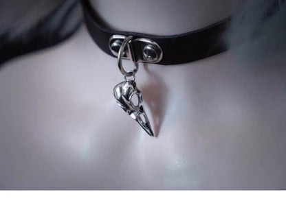 Strange Sugar - Gothic Lolita Choker Faux Leather Heart Pendant Necklace