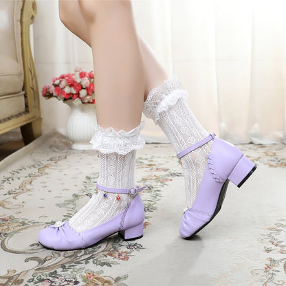 Sosic - Shell Dew - Sweet Lolita Bow Round Toe Shoes