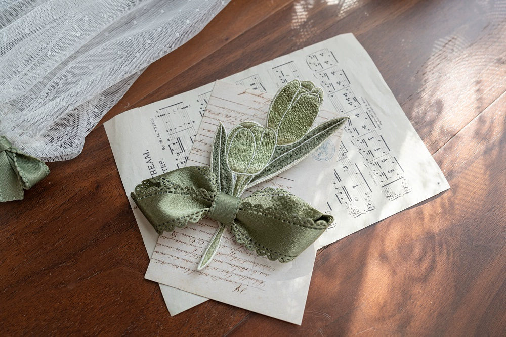 YingLuoFu - Teacup Bunny - Classic Lolita OP Dress, Fresh Green Floral Print