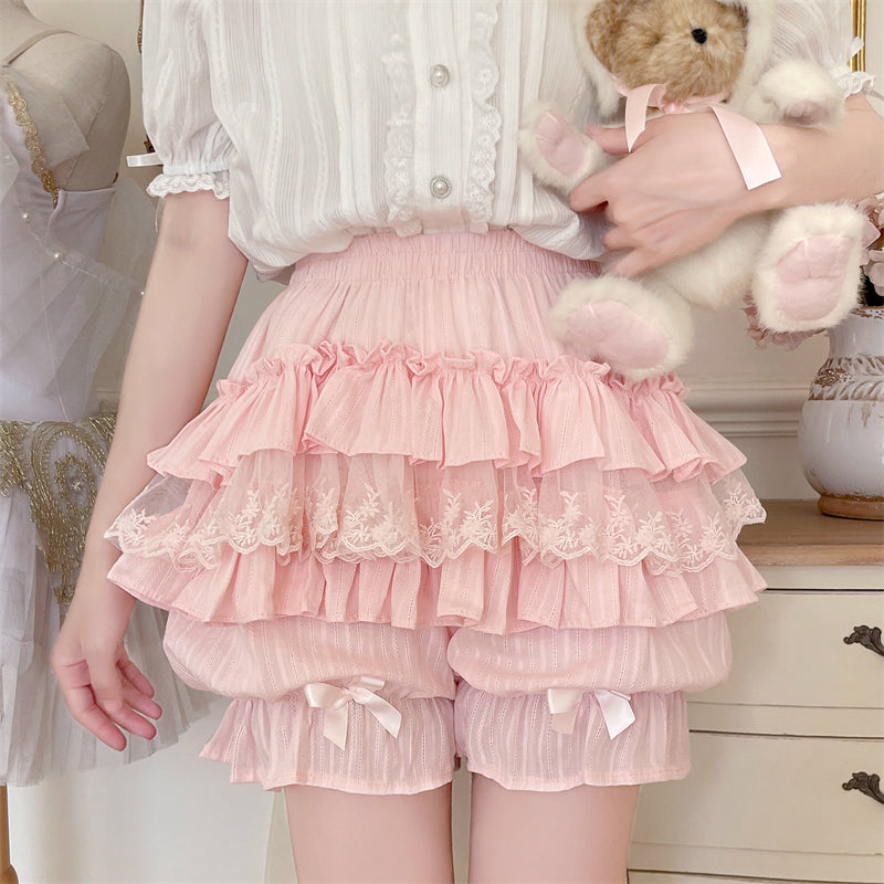 Sugar Girl - Cotton Sweet Lolita Bloomers, Tiered Ruffle