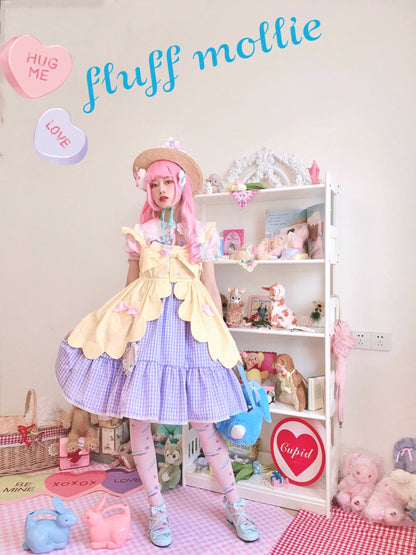 Fluff Mollie - Bean Breakfast - Sweet Lolita Overskirt Daily Daily Petaled Skirt