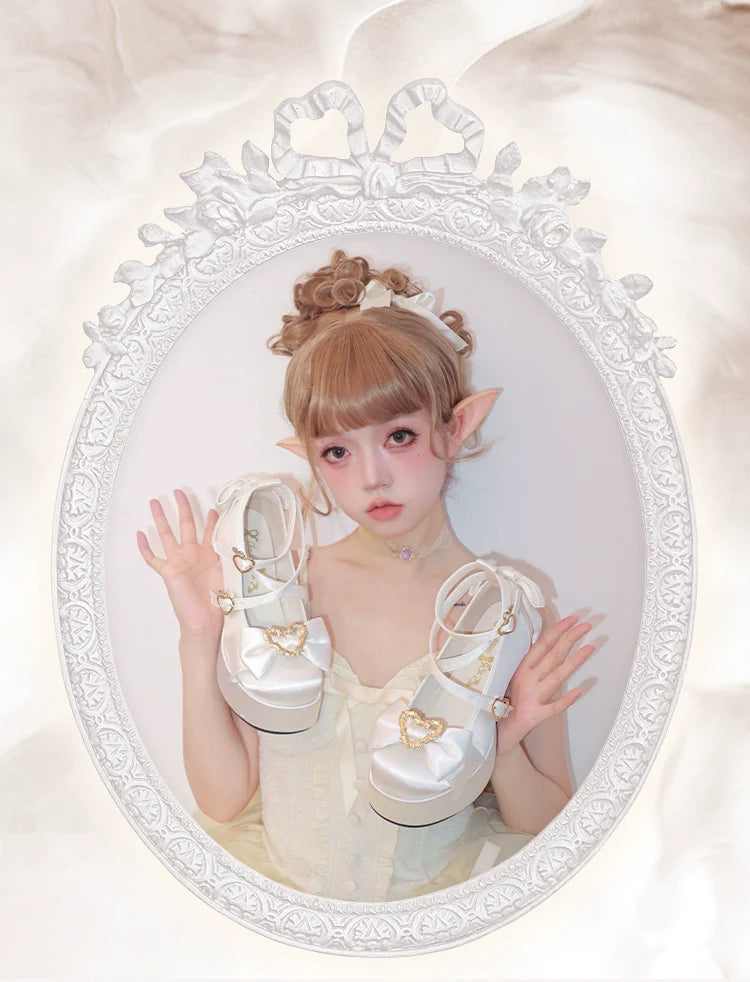 Cheesecake - Mousse Heart - Sweet Lolita High Heel Shoes Mary Jane Love Heel Shoes