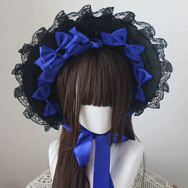 Deer Girl - Gothic Lolita Handmade Bonnet with Bows and Beads