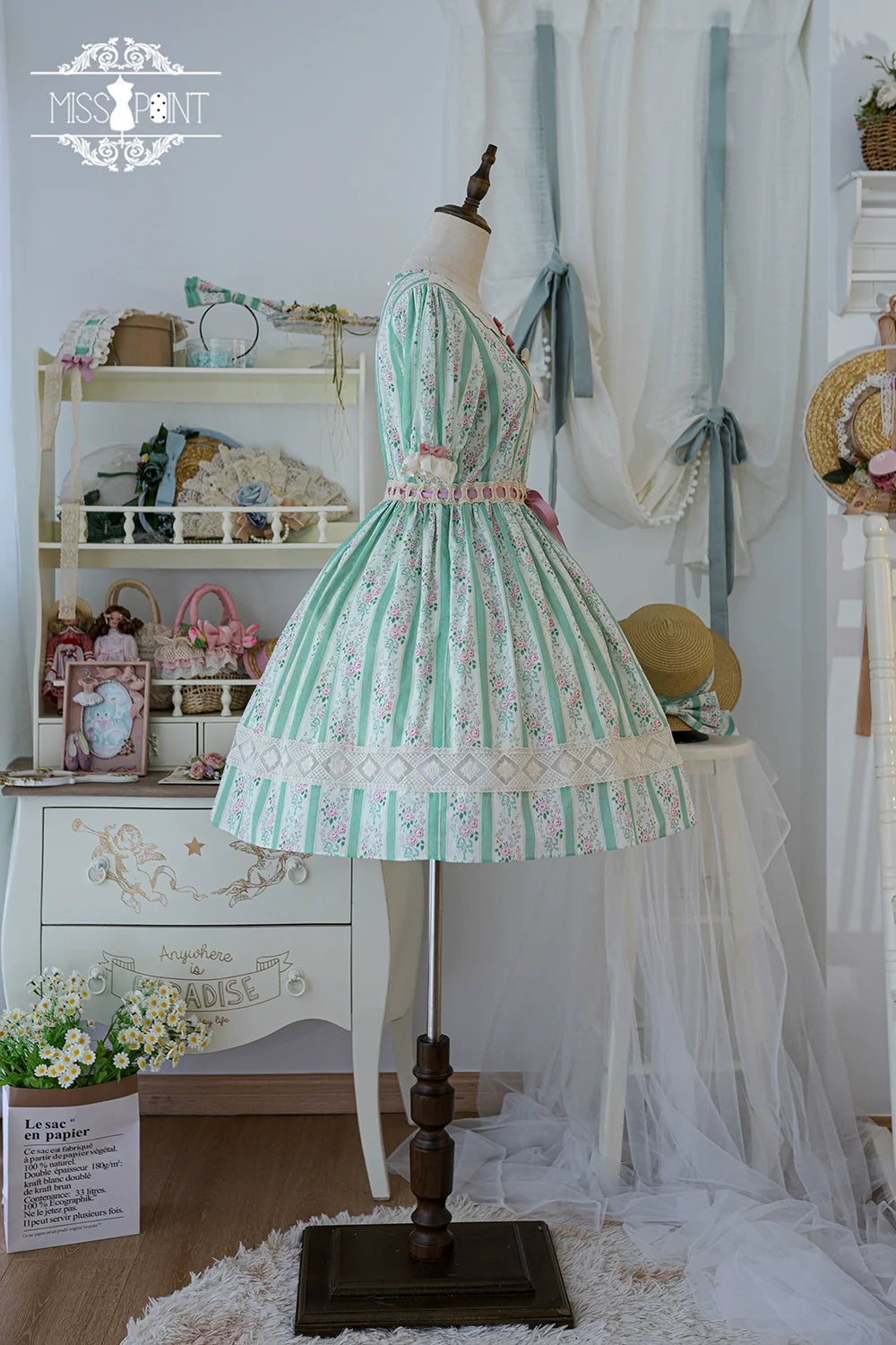 Miss Point - Customized Elegant Lolita OP Dress Cute Daily Girl Short Lolita Dress