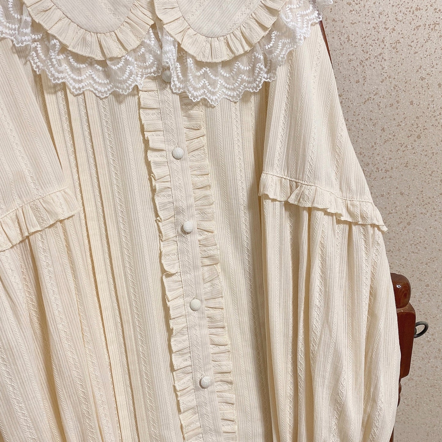 MIST - Cream Sweetheart - Kawaii Lolita Long-sleeve Blouse Multicolors