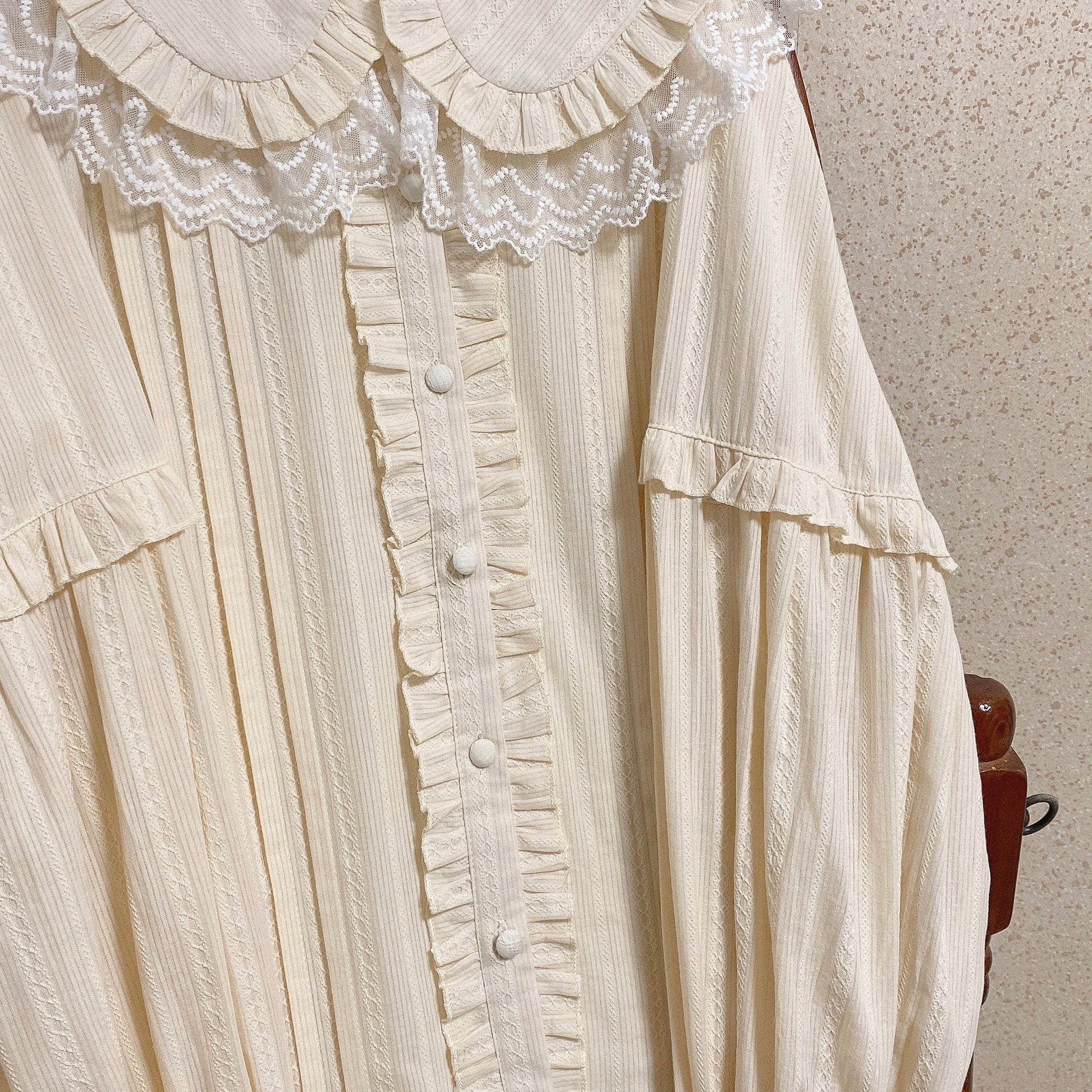 MIST - Cream Sweetheart - Kawaii Lolita Long-sleeve Blouse Multicolors