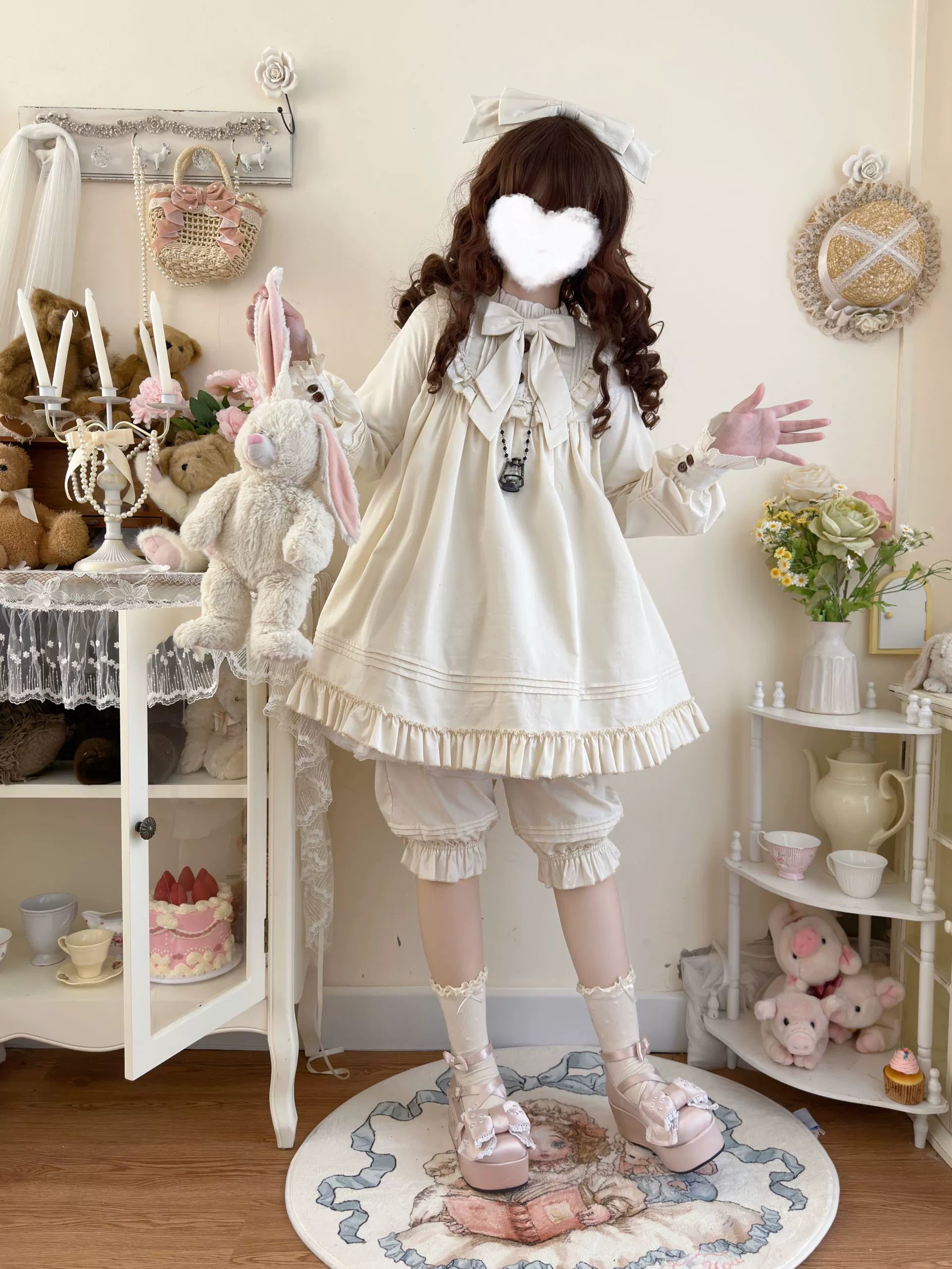 Uncle's Workshop - Lullaby - Cotton Lolita OP Dress Kawaii Lolita Bloomers
