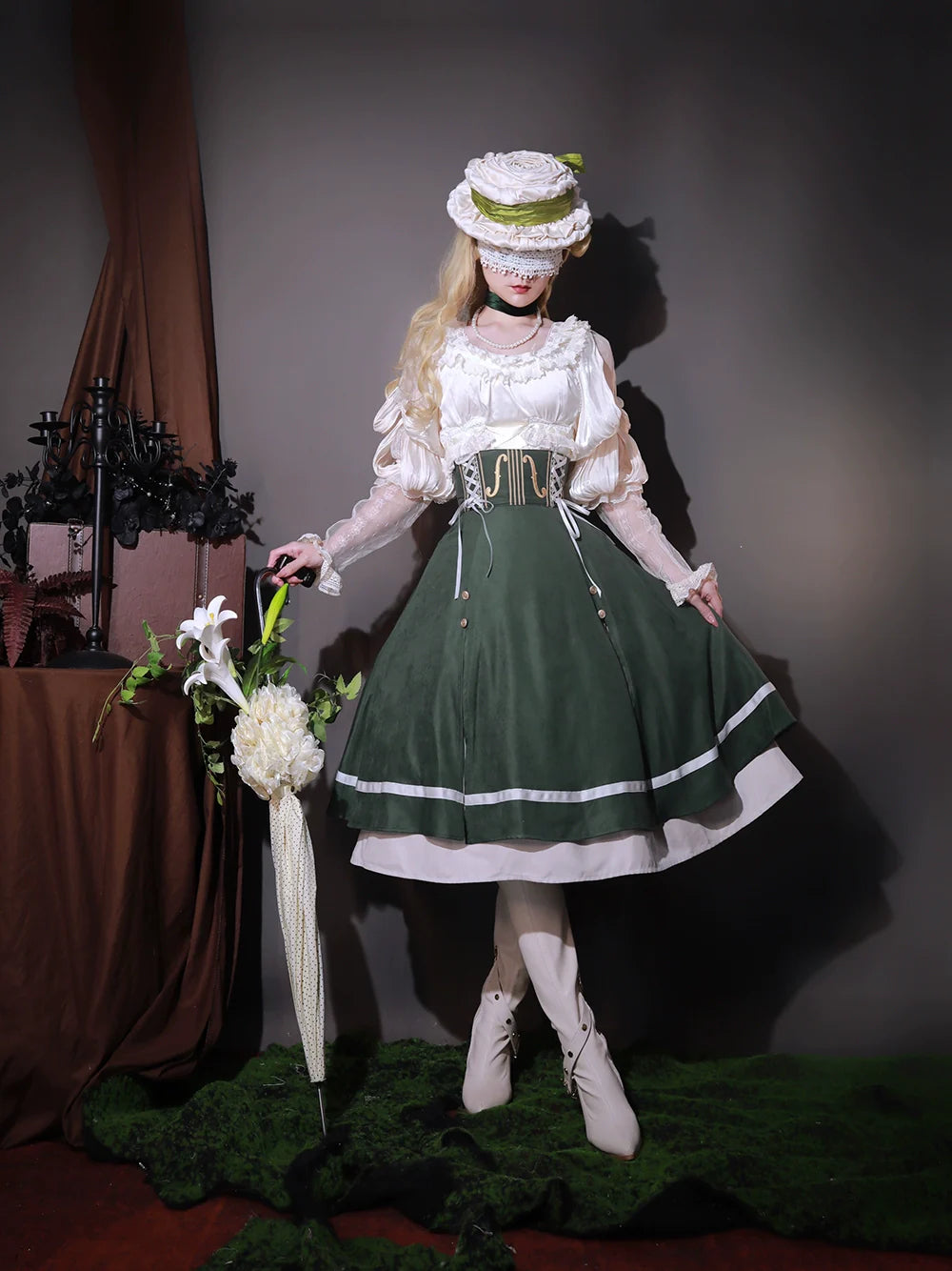 Miss Point - Golden Movement - Elegant Lolita Fishbone Skirt Customized