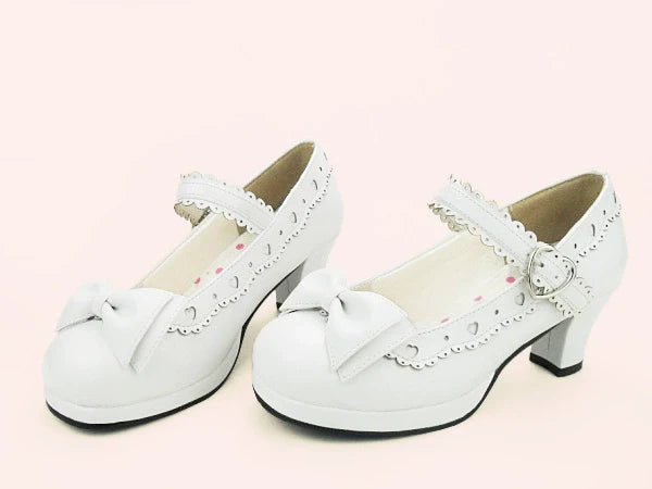 Sosic - Sweet Lolita Heel Shoes Butterfly Bow Shoes