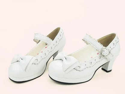 Sosic - Sweet Lolita Heel Shoes Butterfly Bow Shoes