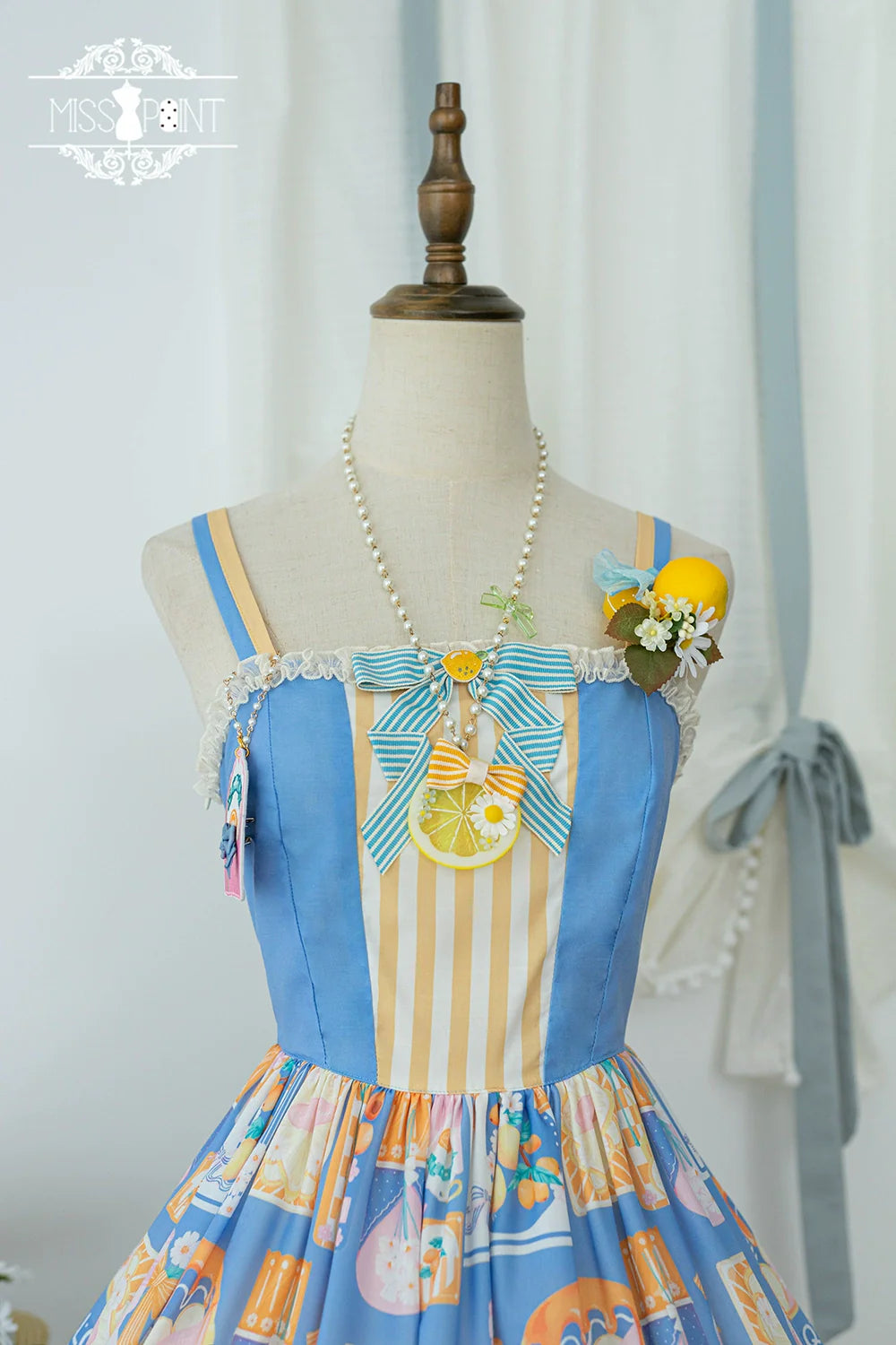 Miss Point - Daisy Lemon - Daily Lolita Lemon Print JSK Customized