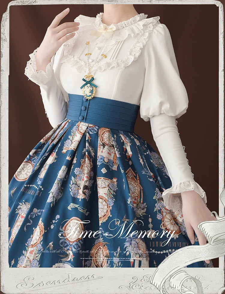 Time Memory - Cozy and Warm - Elegant Lolita Shirt Slimming Mutton Sleeves Blouse