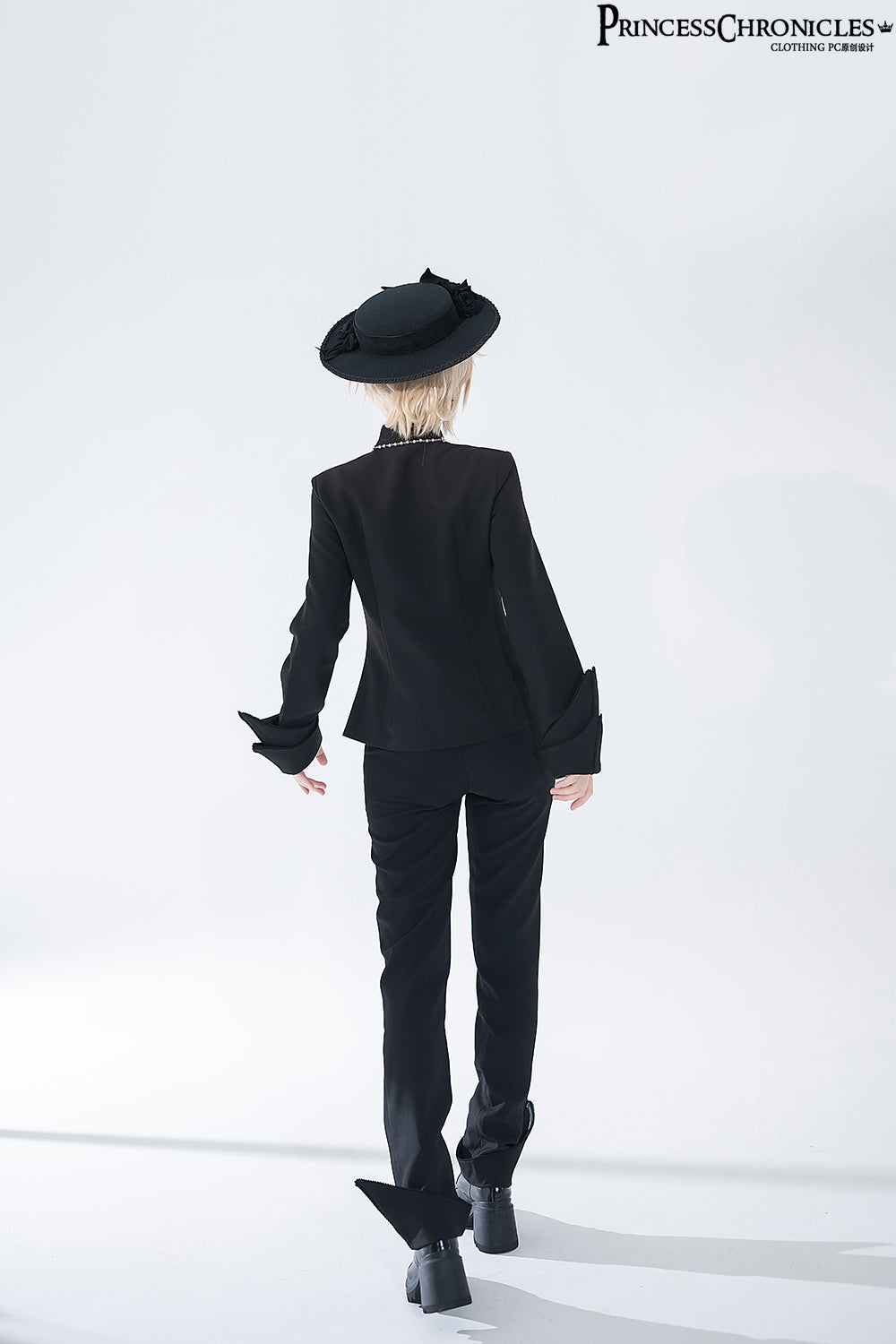 Princess Chronicles - Yan Ye - Ouji Lolita Black Shirt, Irregular Hem