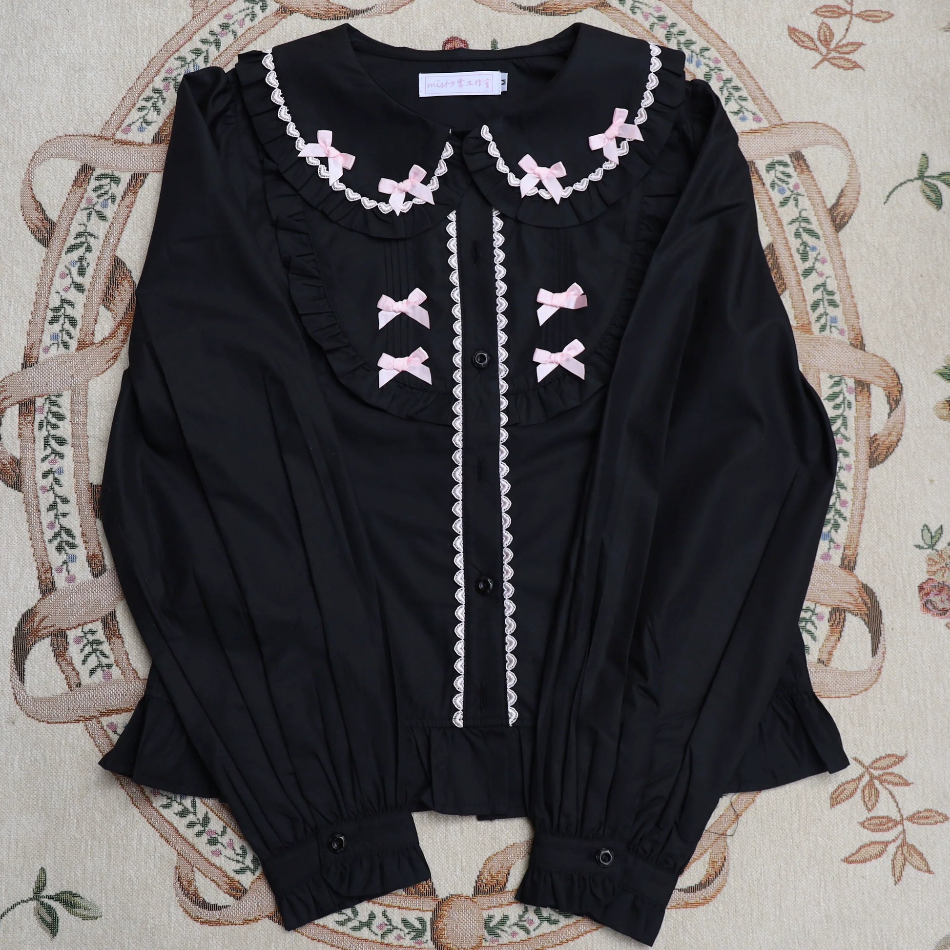 MIST - Sweet Lolita Blouse Doll Collar Lolita Shirt With Bubble Sleeve