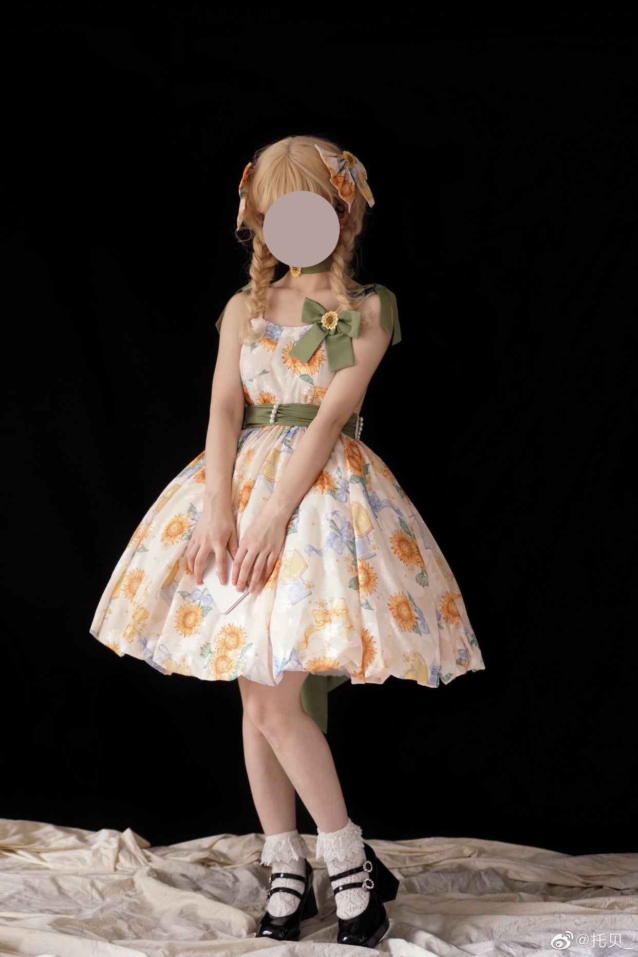 Akiyama Future Studio - Sunflower Print Lolita JSK Dress in Breathable Light Fabric
