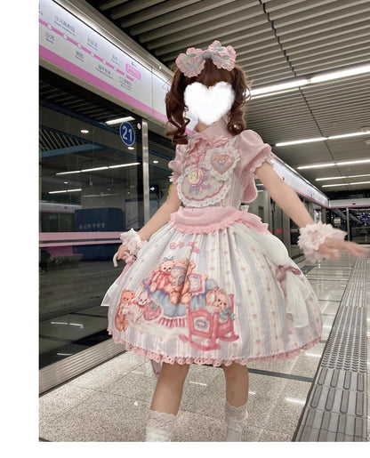 Eternity Spring - Barbie Bear - Sweet Lolita Bear Print JSK and OP