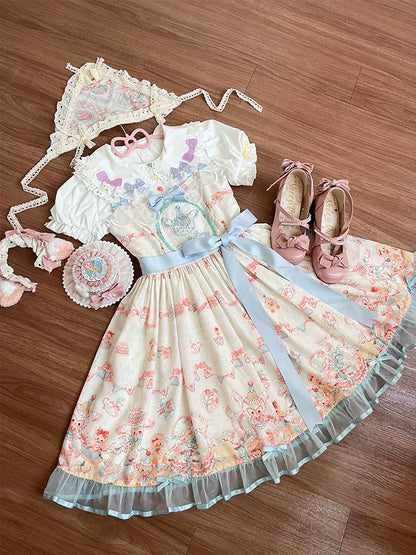 NanShengGe - Sheep Party - Sweet Lolita Jumper Dress Print SK