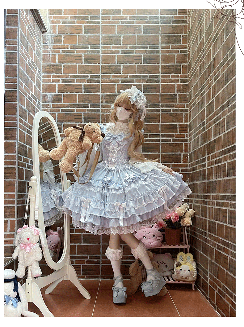 ZhiJinYuan - Love Notebook - Old School Lolita JSK Vintage Doll Tiered Dress