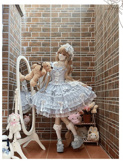ZhiJinYuan - Love Notebook - Old School Lolita JSK Vintage Doll Tiered Dress