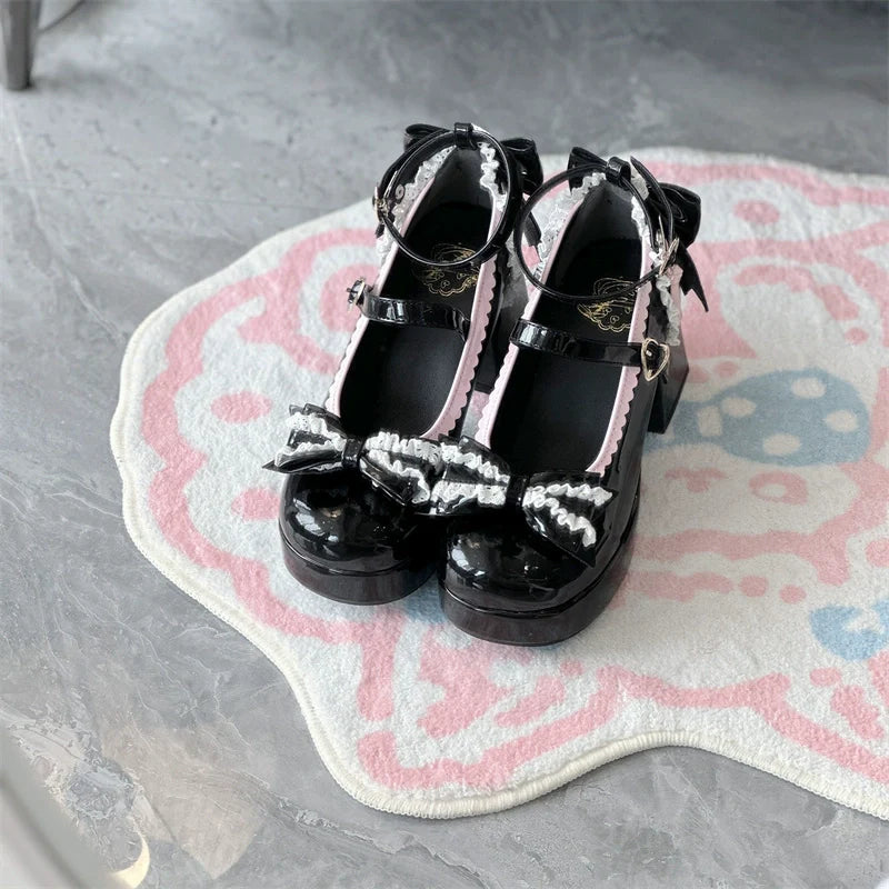 Jiangjiang Biscuit - Elegant Lolita High Heel Shoes Round Toe Low Cut