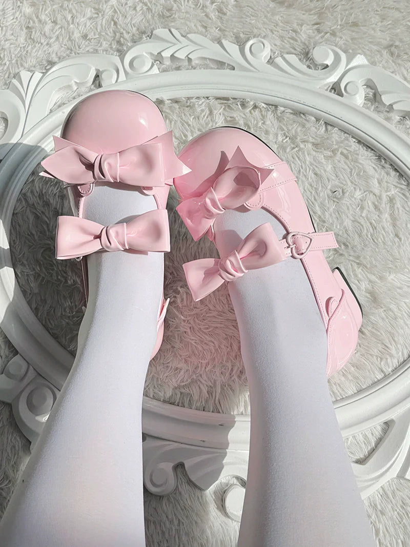 Beauty Bunny - Kawaii Lolita Shoes Low Heels Round Toe PU Shoes