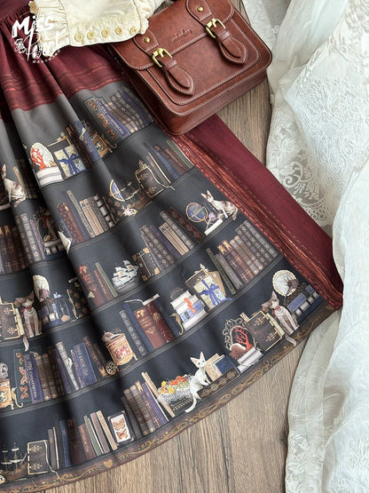 Miss Point - German Bookshelf - Classic Lolita SK, Detachable Suspenders