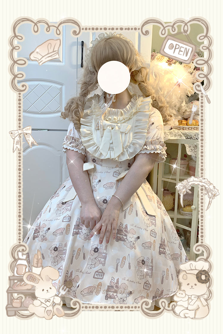 Naomistudio - Cartoon Dogs - Sweet Lolita OP Bows Dress Plus OP