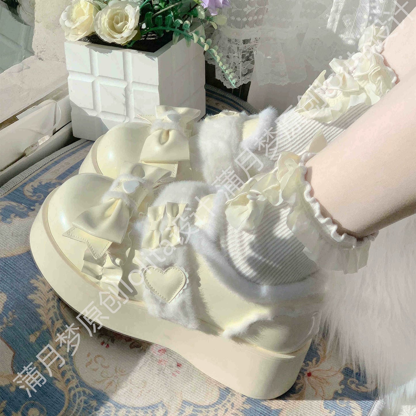 Puyuemeng - Cozy Cake - Winter Warm-lined Sweet Lolita Platform Shoes