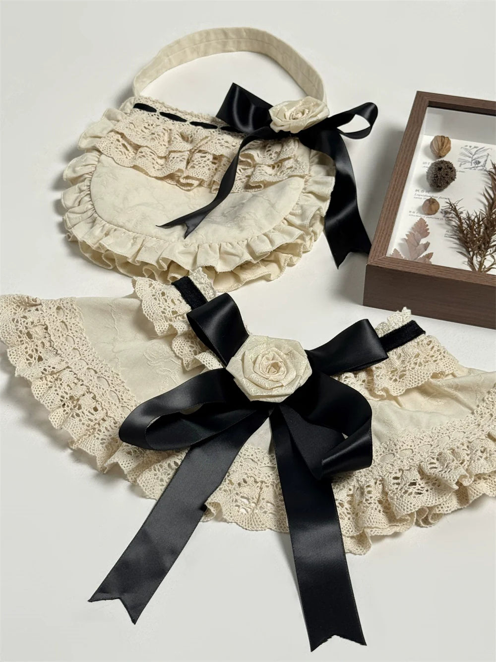 LeMiroir - Winter Solstice - Elegant Lolita Hat, Detachable Collar, Handbag