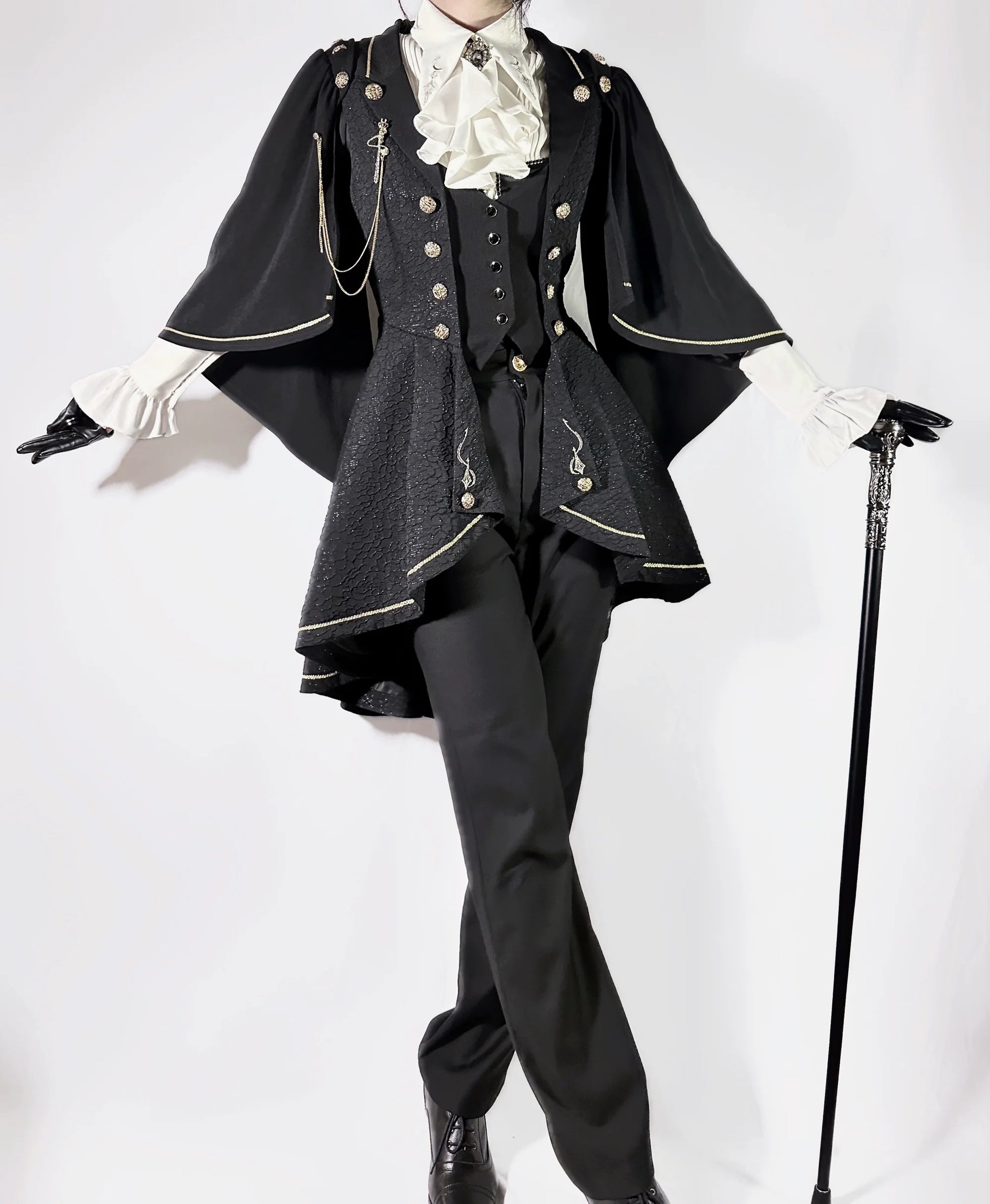 SilentMars - Law of the Fallen Moon - Retro Lolita Vest Coat Suit Knight Style Skirt