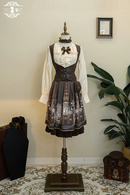 Miss Point - Demon Hunting Notes - Gothic Lolita Cross Print Short Skirt